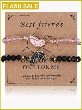 Adjustable Best Friend Bracelets Set of 2 - Handmade Friendship Jewelry